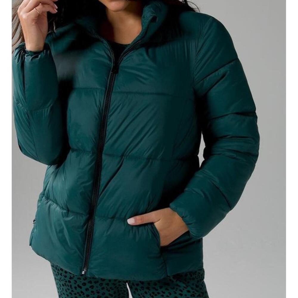 Soma Packable Puffer‎ Jacket Womens Medium Green Quilted Warm Lightweight